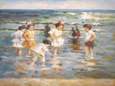 657-T3 | 91cm x 122cm | baignade enfants 